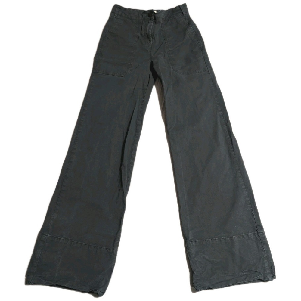 Maeve Anthropologie Wide Leg Utility Pants Gray Cotton Stretch Women's 2